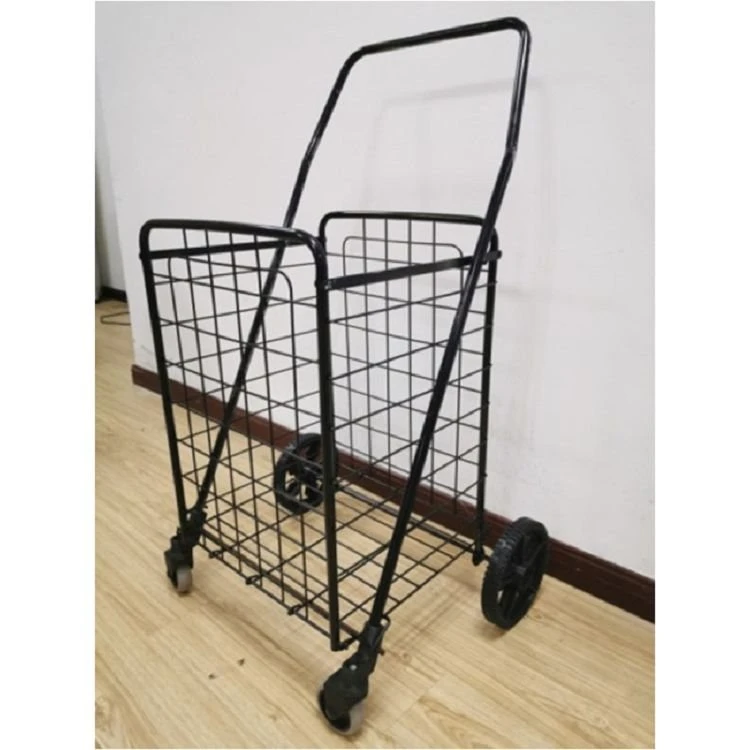 Carro de supermercat de metall amb rodes